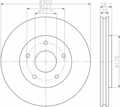 HELLA PAGID 8dd355115841 -  Тормозной диск